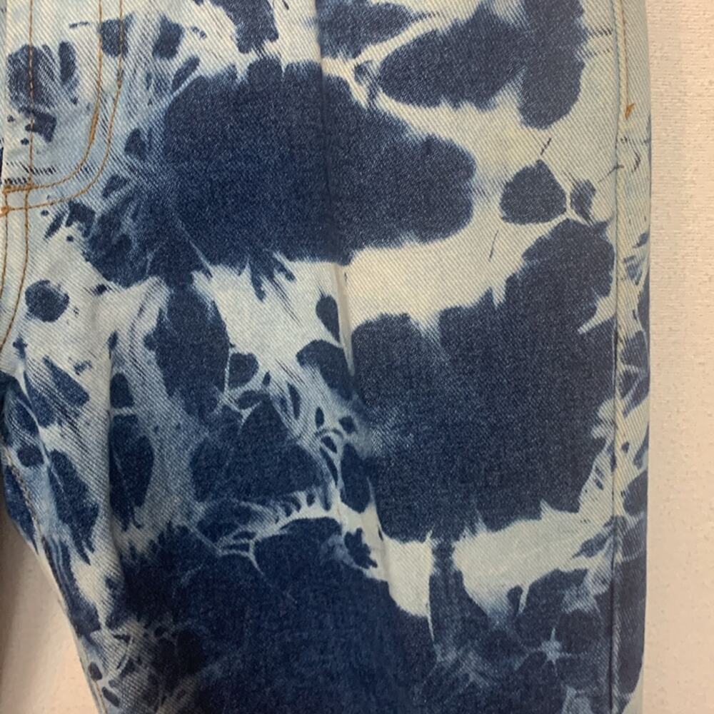 Hot Kiss juniors size 9 tye dye flare jeans boho raw hem 30 waist y2k 90s - Picture 8 of 12
